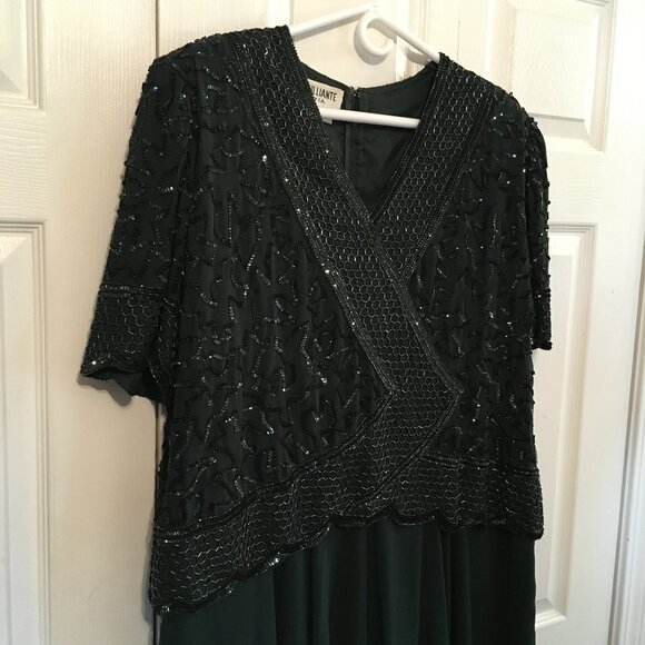 BRILLIANTE  All Occasion Sequin Dress Dark Green - Picture 2 of 10